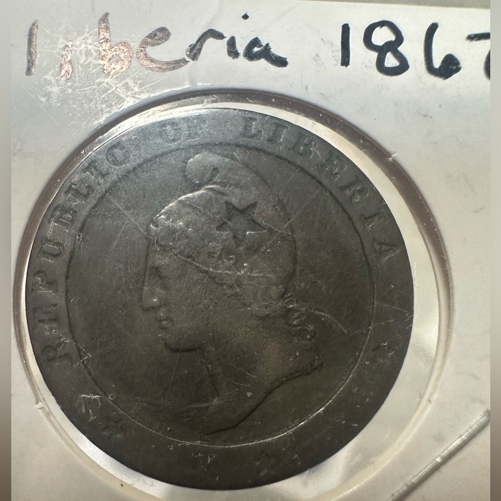 1862 one cent from Liberia.